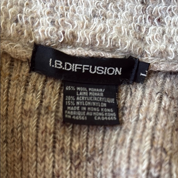 Vintage Wool Mohair Blend Long Textured Cardigan Sweater Belted Women's Large - Picture 12 of 12